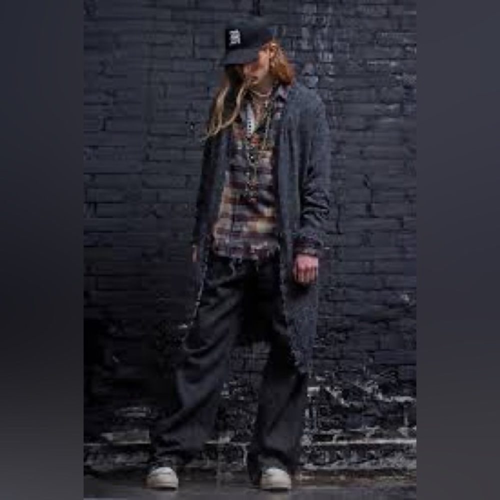 R13 long tweed grey cardigan. Size medium.